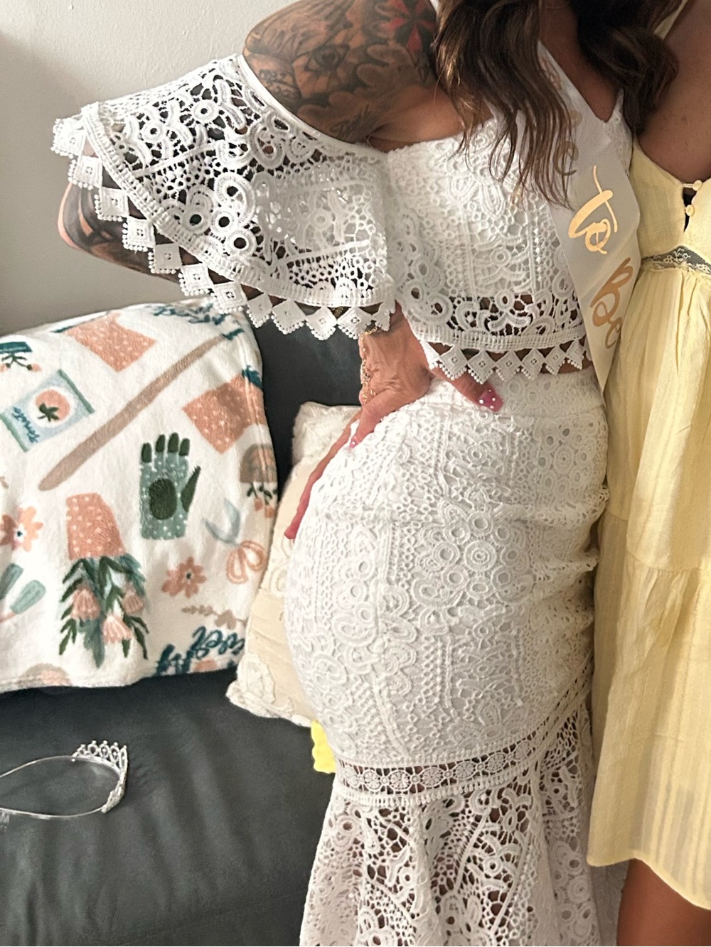 Lace Off-Shoulder White Wedding Dress - Brand